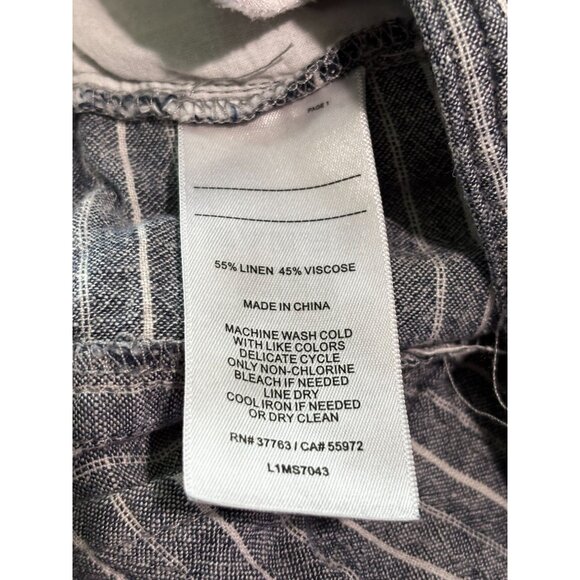 Striped Linen Blend Wide-Leg Pants By Laundry By Shelli Segal Size 12 - Picture 4 of 10